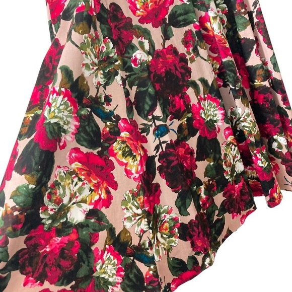 Retrospec'd Australian Vintage 50s Pin Up Red Green Floral Dress UK 8 Wedding - Picture 5 of 10